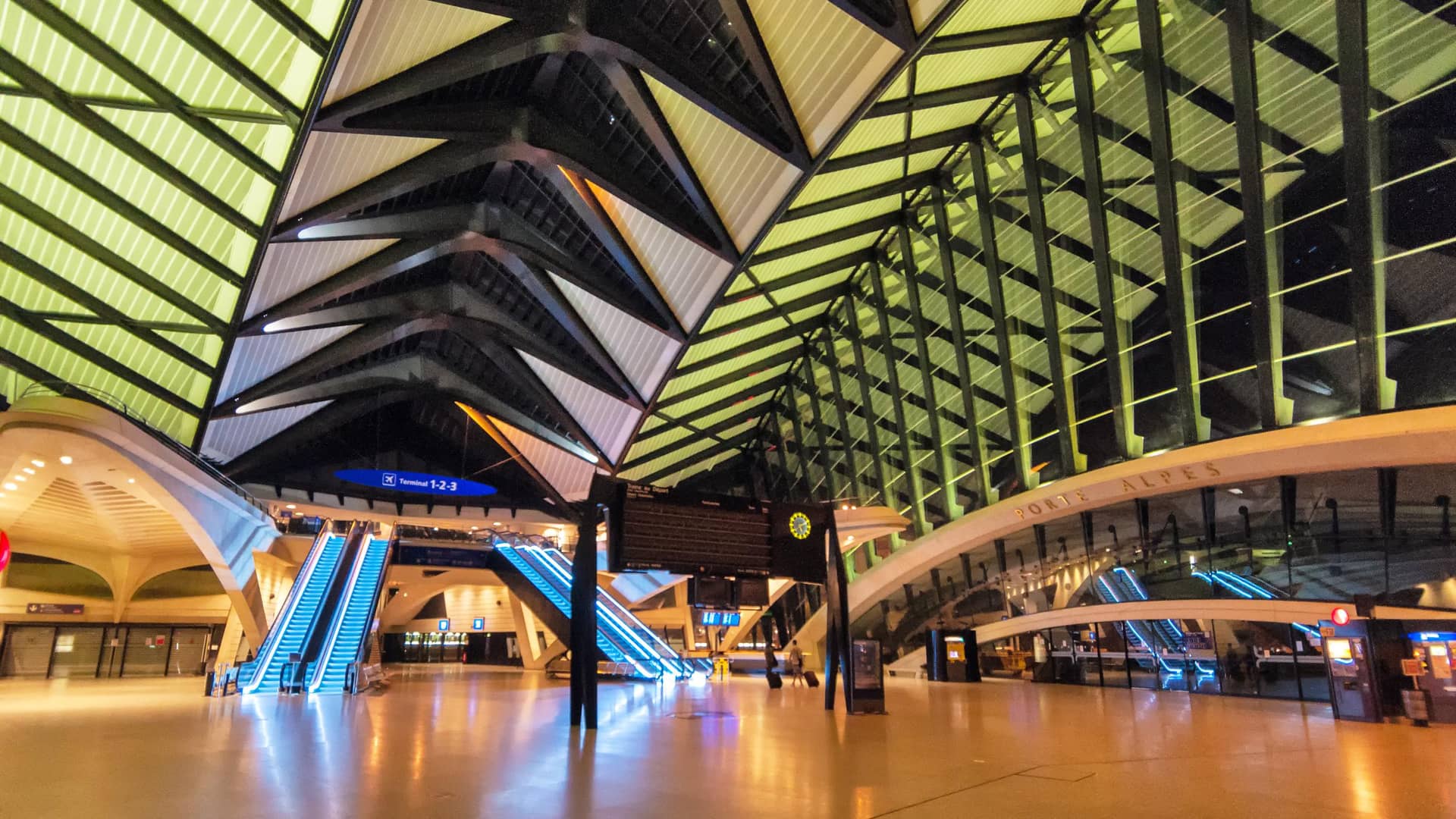 Modern airport terminal interior